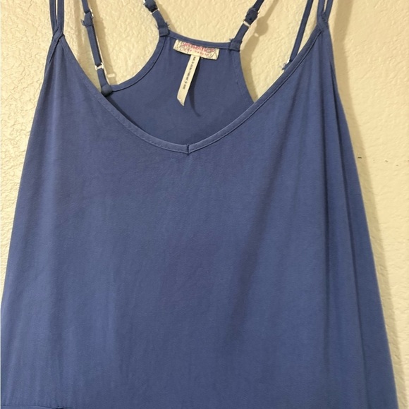 Free People Intimately Blue Handkerchief Frayed Hem. Double Shoulder Straps - Picture 3 of 12
